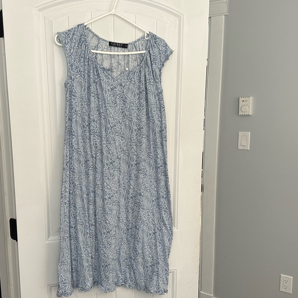 Ralph Lauren Summer nightgown Blue Paisley